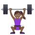 🏋🏾‍♀️ woman lifting weights: medium-dark skin tone display on JoyPixels